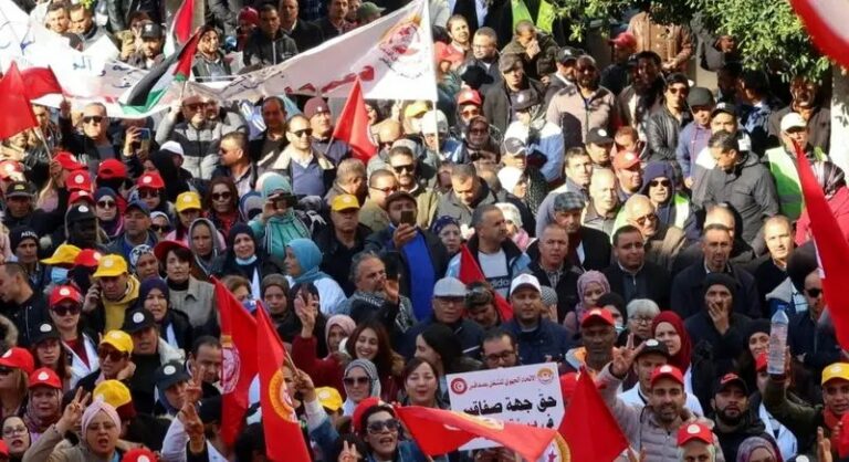 خۆپێشاندانی كرێكارانی توونسی دژبه‌ سیاسه‌ته‌كانی ده‌وڵه‌ت
